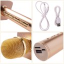 Portable Wireless Karaoke Microphone Bluetooth Speaker Handheld Singing Machine Condenser Mic JY-50 Gold