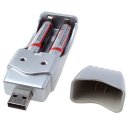 USB Battery Charger Ni-mh Battery Charger Two No.5/No.7 Batteries Battery Not Included Silver