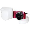 Leather Protective Camera Case for Sony ILCE-5000L/A5100/ILCE-5100L Camera Shoulder Bag White