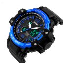 Fashionable Man's Sport Watch Multi-Function Outdoor Waterproof Watch Double Time Setting  Blue