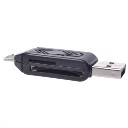 BLUCUB OTG Computer+Phone Memory Card Reader USB+Micro USB Port SD/TF Card Black