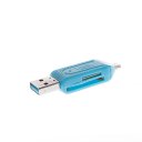 Micro USB Two in one OTG memory Card Reader Blue