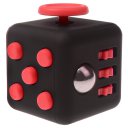Anxiety Fidget Dice Toy Stress Relief Cube Decompression Rubik #11 Black Red
