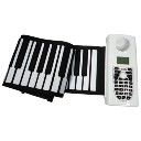 49 Keys Silicon Flexible Roll Up Electronic Piano Keyboard with Louder Speaker White