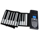 49 Keys Silicon Flexible Roll Up Electronic Piano Keyboard with Louder Speaker White