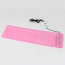 Silicone Flexible FULL SIZE PC MAC Keyboard USB Pink