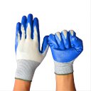 Butyronitrile Nylon Coating Labor Protection Dipping Gloves Blue