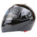 Motorcycle Protective Open Face Helmet with Shield Double Lens Large Size  Matte Black