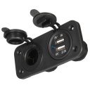 Motorcycle Car Charger Double USB Ports 3.1A Waterproof Dustproof