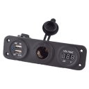 Multi Function Car Voltmeter 3 In 1 Car Cigarette Lighter Socket USB Charger