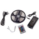 LED Light Strip Light-emitting Diode 3528SMD 300LED RGB IP65 5 Meters 24 Keys DC Controller 5A Power Blister Suit