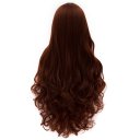 Cosplay Wig Dark Red Long Curly Hair Wig Euramerican Style