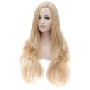 Cosplay Wig Pale Gold Euramerican Style Off-Center Straight Hair Wig