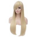Cosplay Wig Pale Gold Tiltted Frisette Long Straight Hair Wig