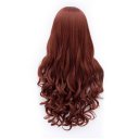 Cosplay Wig Dark Orange Carved Wavy Long Curly Wig