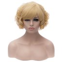 Cosplay Wig Pale Gold Short Curly Hair Wig Euramerican Style