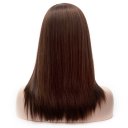 LW-1017 Euramerican Style Wig Long Tilted Fringe Straight Hair Wig Dark Brown