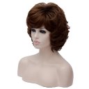 Fashion Cosplay COS Wig Fluffy Short Hair Brown 36cm