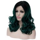 Fashion Cosplay COS Wig Side Part Long Curly Hair Dark Green 45cm