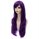 H764363 Heat Resistant Curly Wavy Long Cosplay Wigs Purple