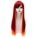 LW-913A Cosplay COS Wig Sideswept Bangs Long Straight Hair Fading Red
