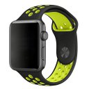 Replacement Watch Band for Apple Watch Series 1&2 Soft TPU 38mm Sport Double Color Gray+Yellow