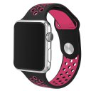 Replacement Watch Band for Apple Watch Series 1&2 Soft TPU 42mm Sport Double Color Black+White