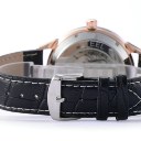 Men's Full Automated Mechanical Watch Real Leather Business Watch 151207 Golden+White