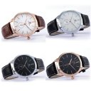 Men's Full Automated Mechanical Watch Real Leather Business Watch 151207 Golden+White