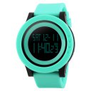 Large Dial Plate Sport Waterproof Watch Colorful Electronic Wrist Watch 1142 Green