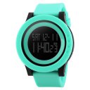 Large Dial Plate Sport Waterproof Watch Colorful Electronic Wrist Watch 1142 Green