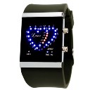 Fashionable LED Digital Watch Heart-Shaped Time Display Wrist Watch 30m Waterproof