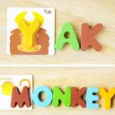 Multicolor Educational Play Cute Funny Animal Letters Jigsaw Puzzle Combination