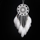 Sun Shape Lace Dream Catcher with ABS Ring Feathers Wooden Bead for Craft Gift