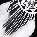 Sun Shape Lace Dream Catcher with ABS Ring Feathers Wooden Bead for Craft Gift