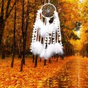 White Lace Dream Catcher with Metal Ring ABS Beads Cotton for Craft Gift MS6057