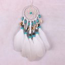 Single Ring Turquoise Dream Catcher with Feathers Shells for Craft Gift MS6056