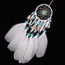 Single Ring Turquoise Dream Catcher with Feathers Shells for Craft Gift MS6056