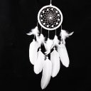 Traditional Cobweb White Feather Wooden Beads Dream Catcher for Bedroom MS6033