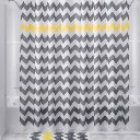 71" Wavy Pattern Polyester Bathroom Shower Curtain + Mat set W/12 Plastic Hooks