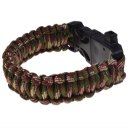 Paracord Bracelet with Compass, Whistle, Flintstone, Climbing Rope Camouflage Color