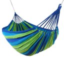 Outdoor Hammock For Two People Canvas Hammock With Cloth Bag Rope Blue Colorful Strip
