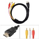 HDMI to 3RCA Cable HDMI to AV Cable Audio Video Cable 1.5m