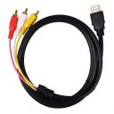 HDMI to 3RCA Cable HDMI to AV Cable Audio Video Cable 1.5m