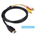 HDMI to 3RCA Cable HDMI to AV Cable Audio Video Cable 1.5m