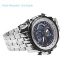 SKM 0993 Men Business Watch Quartz Steel Watchband Waterproof Watch Sliver with Black