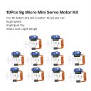 10Pcs 9g Micro Mini Servo Motor Horns for RC Robot Arm Helicopter Airplane Car