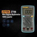 ZT98 Mini Digital Multimeter 1999 counts AC/DC Ammeter Voltmeter