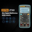 ZT101 Mini Digital Multimeter 6000 Counts AC/DC Ammeter Voltmeter