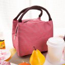 Stripe Pattern Oxford Cloth Outdoor Picnic Lunch Bag Travel Thermal Lunch Bag
